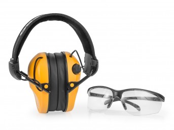 Słuchawki ochronne aktywne RealHunter ACTiVE Pro pomarańczowe + okulary ochronne