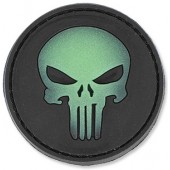 4TAC Naszywka 3D Punisher Skull Świecąca
