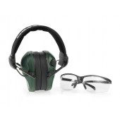 Słuchawki ochronne aktywne RealHunter ACTiVE Pro oliwkowe + okulary ochronne