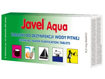 Tabletki do uzdatniania odkażania wody pitnej „Javel” 60 szt
