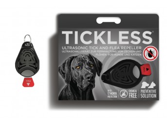 Ultradźwiękowy odstraszacz kleszczy dla psów Tickless Czarny