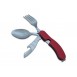 Niezbędnik turystyczny składany nóż łyżka widelec czerwony