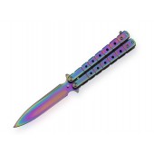 Tęczowy nóż motylkowy Rainbow Shine balisong motylek